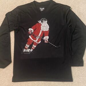 Santa Hockey Long Sleeve Dri-fit style Shirt